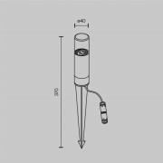 Grondspies lamp GLIDE, grafiet, hoogte 37 cm, IP54, G9