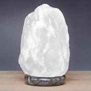 Zoutlamp Rock white line 2 - 3 kg, marmeren voet, wit
