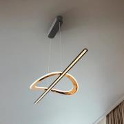 LED hanglamp Enora, zwart/goudkleurig, lengte 120 cm, CCT