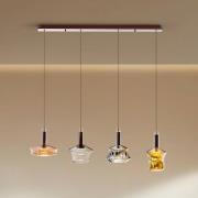 LED hanglamp Scarlett, kleurrijk, lengte 108 cm, glas, 4-lamps.