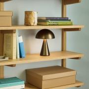 HÜBSCH LED tafellamp Mush, gebronsd messing, hoogte 20 cm