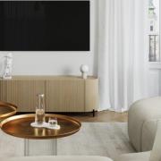 Tafellamp ORBI, beige, glas/metaal, hoogte 19 cm, G9