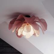 By Rydens plafondlamp Lou Lou, roze, Ø 80 cm, textiel