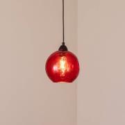 Hanglamp Benek, rood, glas, Ø 20 cm, E27