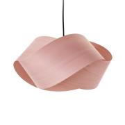 LZF hanglamp Nut, lichtroze/nikkelkleurig, lengte 42 cm hout