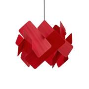 LZF hanglamp Escape, rood/nikkelkleurig, Ø 30 cm, hout