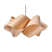 LZF hanglamp Swirl, beuken/nikkelkleurig, Ø 75 cm, hout