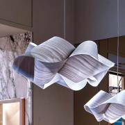 LZF hanglamp Swirl, grijs/nikkelkleurig, Ø 75 cm, hout