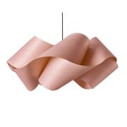 LZF hanglamp Swirl, lichtroze/nikkelkleurig, Ø 54 cm, hout