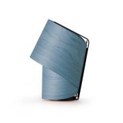 LZF tafellamp Tiny, blauw, hoogte 22 cm, houtfineer