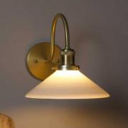 PR Home wandlamp August, goudkleurig/opaal, hoogte 25 cm, E27