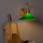 PR Home wandlamp August, goudkleurig/groen, hoogte 25 cm, E27