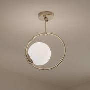 Plafondlamp Dolunay, Ø 26 cm, goudkleurig, glas, E27