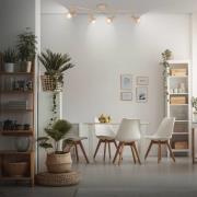 Plafondspot Tapp, beige, lengte 61 cm, 4-lamps, metaal GU10