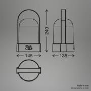 LED tafellamp ASA BIG, lichtgrijs/antraciet, 24 cm, IP44