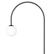Vloerlamp Nova, glas/metaal, zwart/wit, hoogte 155 cm