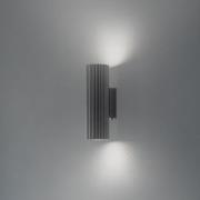 Carbon wandlamp, zwart, hoogte 20 cm, aluminium, 2-lamps.