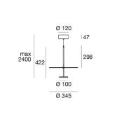 LED hanglamp Stilo_P, wit,  Ø 35 cm, IP40