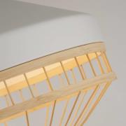 Hanglamp Lanya, wit, staal/bamboe, Ø 30 cm, E27