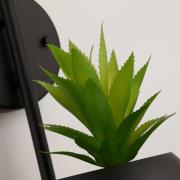 Wandlamp Makarius, zwart/wit, glas, hangplantenbak