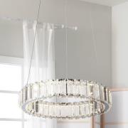 LED hanglamp Filumena, grijs/helder, metaal/glas, Ø 35 cm