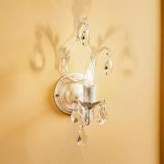 Kristallen wandlamp Teresa, ivoor, 1-lamp