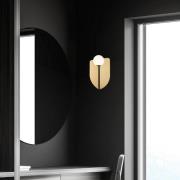 wandlamp Fedora, hoogte 37 cm, goudkleurig, metaal/glas