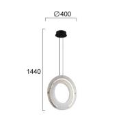 LED hanglamp Tamara, rookgrijs, Ø 40 cm, glas/metaal