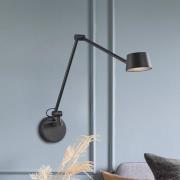 LED wandlamp Savina, zwart, uitsteek 92 cm, metaal