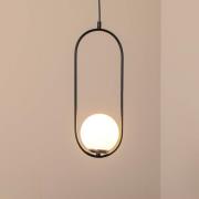 Hanglamp Mudoni, zwart/wit, glas, metaal, E27