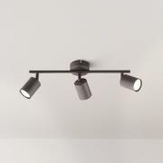 LED plafondspot Vano zwart, 3-lamps lang