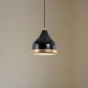 Hanglamp Yildo, 1-lamp, zwart/goud, metaal, Ø 17 cm