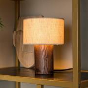 tafellamp Tachina, hoogte 20 cm, bruin/naturel, hout/stof