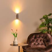 Wandspot Dupla, grijs, hoogte 18 cm, metaal, 2-lamps.