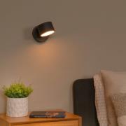LED wandlamp Gian, zwart, breedte 11 cm, metaal