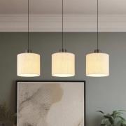 LED hanglamp Thea, lengte 74 cm, 3-lamps, crème/matzwart