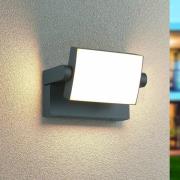 LED buiten wandlamp KANSAS, antraciet, breedte 20 cm, IP54