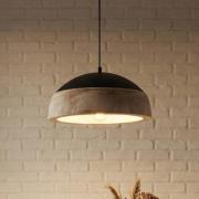 Lucande hanglamp Leivar, Ø 35 cm, hout/zwart, E27