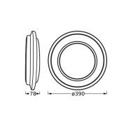 OSRAM LED plafondlamp ORBIS BERLIN, zilver, Ø 39 cm metaal