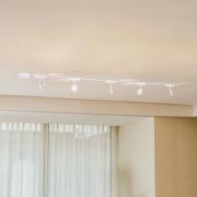 Railsystem 48 V Lumaro, spots, 5-lamps, wit, Ø7cm, dimbaar