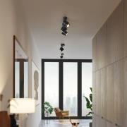 LED-spot BRUSH, zwart, Ø 7 cm, metaal, dimbaar, 2.700 K