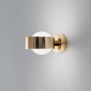 Wandlamp Mado, staal messingkleurig, glas opaal, 1-lamp