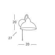 Kolarz wandlamp Nonna Ø 20 cm, bloem goudkleurig, rand glad