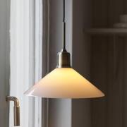 Hanglamp Vela, wit/oud messing, glas/ijzer Ø 25 cm stekker