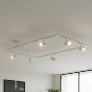 Lindby railsystem Linaro, GU10, 6-lamps, wit, O-vorm