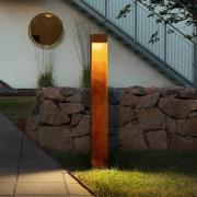 LED tuinpadverlichting Rho, roestkleurig, hoogte 100 cm, metaal, IP54