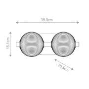 LED wandlamp PALMAS goud/rookgrijs Breedte 39 cm 2-lamps IP44