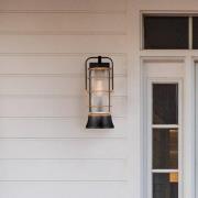 Buitenwandlamp RIVAMAR, hoogte 41 cm, zwart/goud, IP44 E27