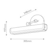 LED wandlamp VALISE, bruin/oud messing, 31 cm, kunstleer