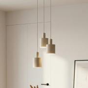 Lindby hanglamp Ovelia, beige, 3-lamps, metaal, E27